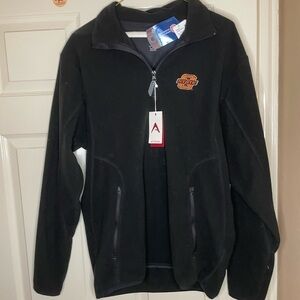 ANTIGUA OKLAHOMA STATE COWBOYS MENS BLACK GOLF LIGHT WEIGHT FLEECE JACKET Med 